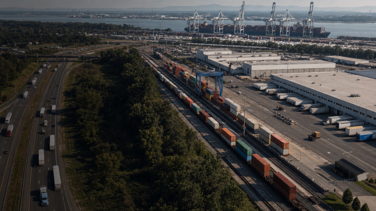 Port terminal and freight infrastructure
